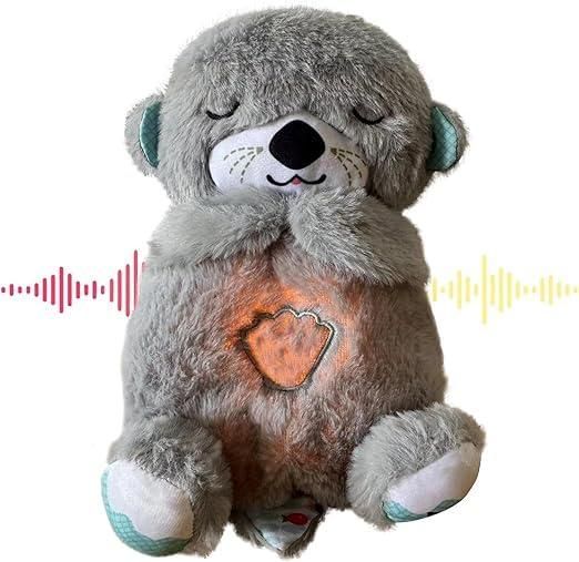 Baby Teddy Bear Sound Machine Breathing Otter Portable Plush Baby Toy