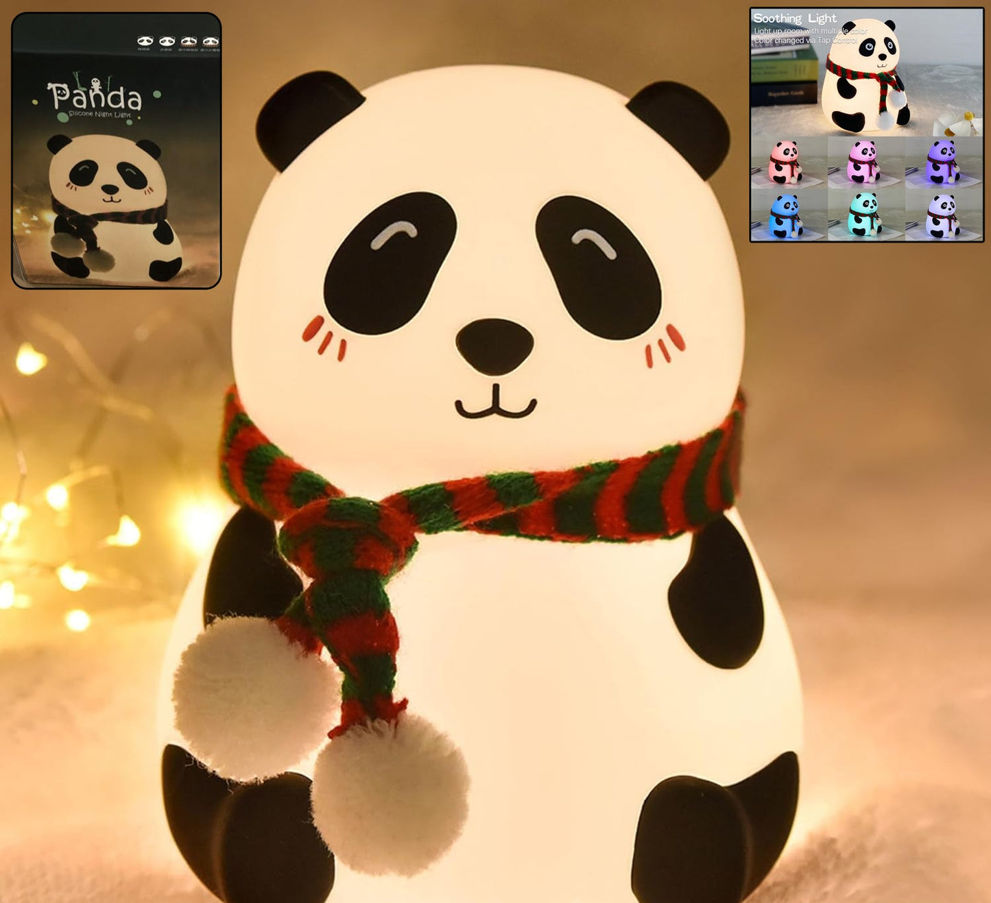 Panda 7-color Led Silicone Touch Lamp (1 Pc)