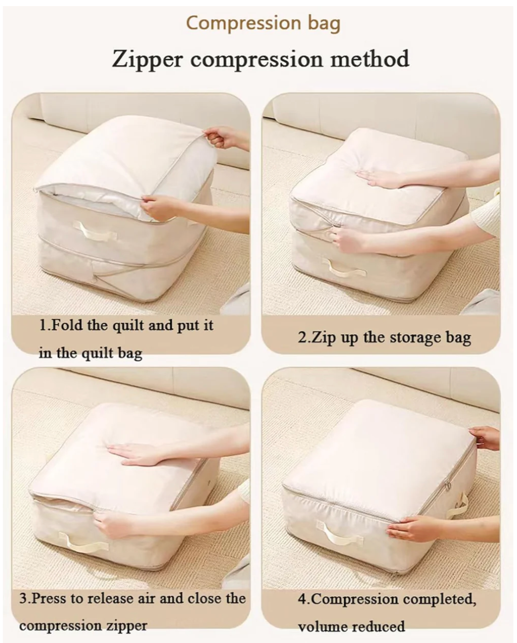 Storage Space Saving Self Compression Organizer