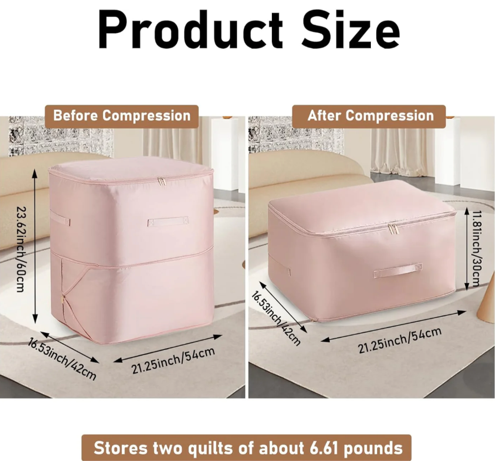 Storage Space Saving Self Compression Organizer