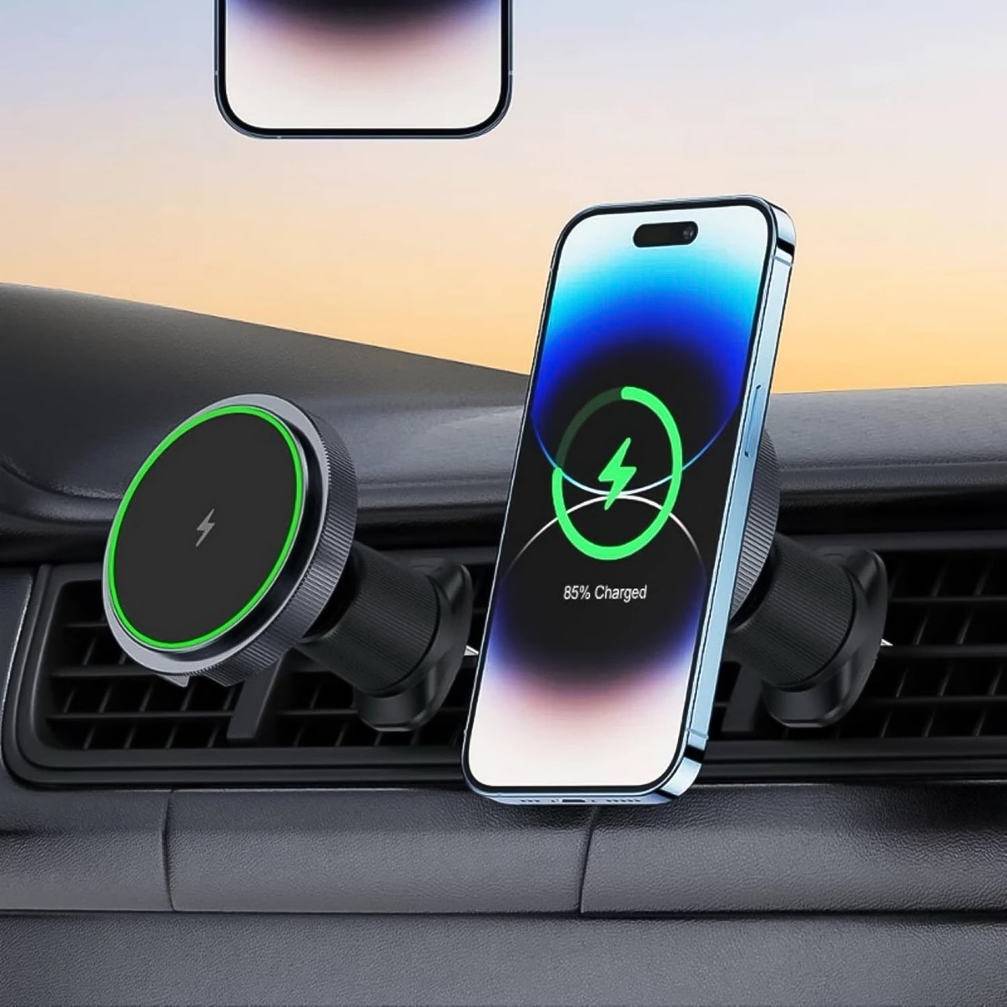 Magnetic Phone Mount Wireless Charger  Music Reactive Lights (1 Set)