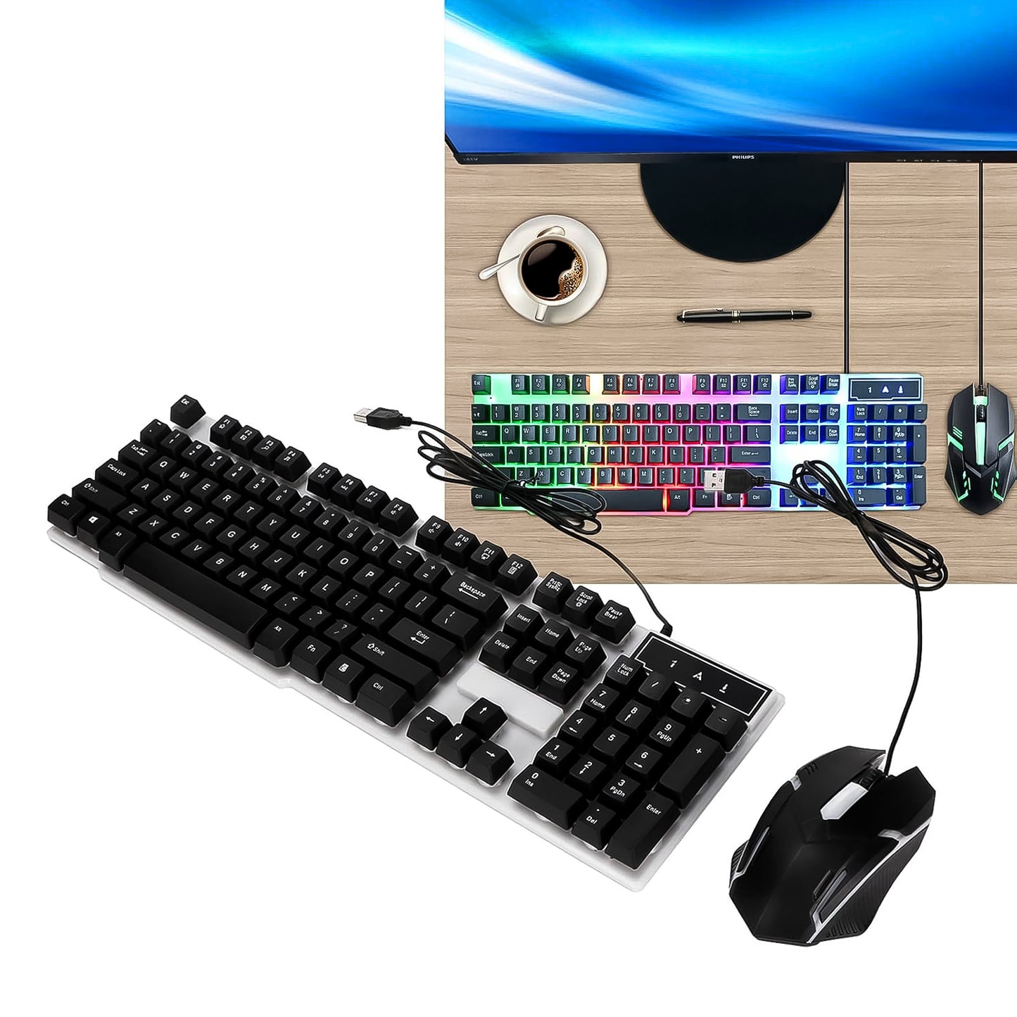 RBG Keyboard & Mouse Set (2 Pc Set)